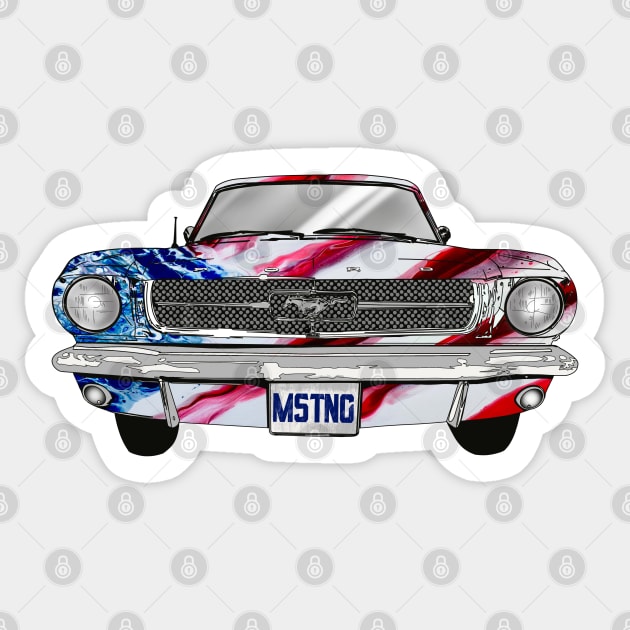 Ford Mustang with American Flag Bodywork Sticker by Artist Rob Fuller